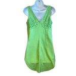 Alberto Makali Lime Soft Suede Perforated Lazar Cut Sleeveless Top NWOT Size S Photo 6
