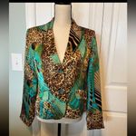 Russell Kemp Jacket Blazer Animal Leopard Print 100% Silk Vintage Size 8 80s Brown Photo 7
