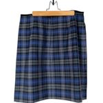 Villager Vintage  Sport Blue Grey Black Plaid Faux Wrap Skirt Women’s 12 Academia Photo 5