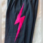 Aviator Nation neon pink bolt charcoal gray sweatpants Photo 2