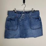 REWASH Blue  belted denim mini skirt Photo 4