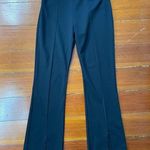 Clara Sun Woo Stretch Ponte Knit Kick Front Slit Black Pull on Pants Photo 0