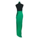 Amanda Uprichard | Large | 100% Silk Green Cowl Neck High-Leg Slit Samba Gown Photo 11