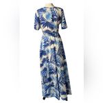 Indigo Rose Blue and White Tropical Pattern Maxi Dress Small Photo 7