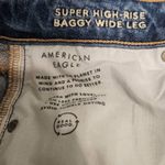 American Eagle Size 10 Super High Rise Baggy Wide Leg Jeans Destroyed Photo 6