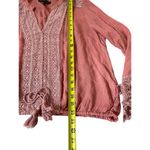 Derek Heart Pink Blush Bohemian Long Sleeve Top Women's Size Large | 48-62 Photo 4