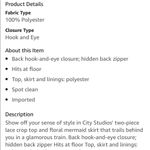 Prom Mermaid Skirt Long Size 9 Black Skirt City Studio Dark Floral Photo 1