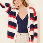 Free People  League of Her Own Striped Cardigan in Americana Combo sz S EUC $198R Photo 4