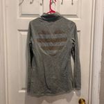 Victoria's Secret  Gray Quarter Zip Pullover Top‎ Rhinestone Heart Back Sz Small Photo 4