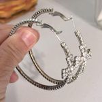 Big Rhinestone Cross Loops Silver Photo 7