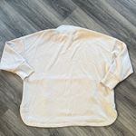 Elie Tahari Ellie Tabari Cream Mock Neck Top Oversized Elegant Gold Zip Pullover Sweater Photo 3