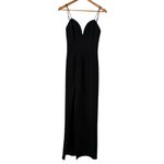 Lovers + Friends Lovers‎ and Friends Black Cordoba Maxi Dress Leg Slit Lace Trim, Size XS Photo 2