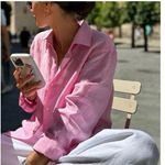 Gap NEW Women's Linen Boyfriend Shirt Relaxed Fit Pink XS Photo 0