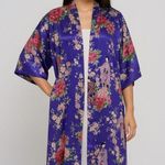 Vintage Jugemm Kimono Robe Woman Grecia Made Japan Purple Peacock Satin Oriental Size undefined Photo 0