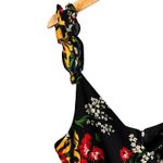 Madewell  Ruffle-Strap Wrap Midi Dress in Black Orchid Bouquet Size 12 Photo 8