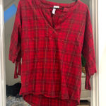 Alya Red plaid flannel shirt Photo 0