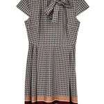 Alexia Admor short sleeve neck bow tie abstract printed midi dress size large Photo 0
