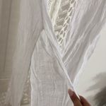 White Crochet Trim Tunic Coverup One Size Photo 4