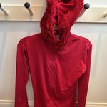 She Devil Costume Zip Up Red Romper Hoodie with Fur Hood Size M Photo 2