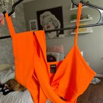 SheIn Orange Going Out Crop Top Photo 4