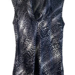 Kenneth Cole Kenneth Cole New York Women size 6 Black Gray Animal Print Silk Sleeveless Top Photo 0