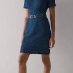 White House | Black Market  Blue Denim V-Neck Sheath Dress Photo 2