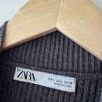 ZARA  Charcoal Gray Ribbed Mock Neck Sweater Photo 2