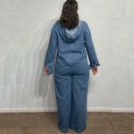 Blue Denim Long Sleeve Hooded Wide Leg Jumpsuit Sz M Size M Photo 8