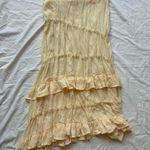 American Vintage vintage sunshine bright yellow ruffle maxi skirt with bead and sequins Photo 1