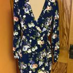Lulus bright floral mini wrap dress Blue Photo 6