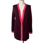 Talbots NWOT V-NECK CARDIGAN - TIPPED Contrast Embellished Gold Button Relax M Photo 6