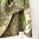 Wayne Rogers Vintage Silk Green Graphic Leopard Floral True Wrap Short Skirt 10 Photo 4