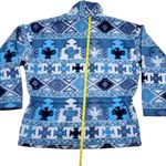 Navajo Native Aztec Thunderbird Fleece Reversible Jacket Vtg Sz M 90s Blue Size M Photo 8