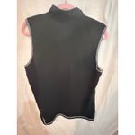 Quacker Factory  Black Zip Up Sleeveless Vest Top Size L Photo 5