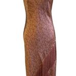 Cami NYC Womens Floral Silk Slip Dress Size M Fringe Gatsby Wedding Party Glam Photo 0