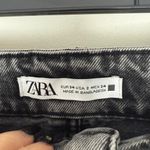 ZARA Women’s 2 Gray Black Wash Raw Hem Flare Jeans Photo 1