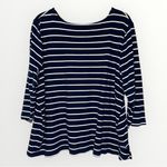 kim rogers  C'est La Vie Striped 3/4-Sleeve Cotton Top, 2X Photo 3