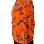 Vintage Olivia Bomber Jacket Size S 100% Cotton Orange Shoe Print Made in USA Photo 1