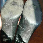 ALDO  Women’s Black Patent Leather Pumps Heels Closed Toe Size 7 Photo 5