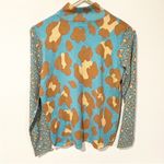 Tyler Boe M Blue Brown Multi Pattern Animal Mock Tunic Long Sleeve Top SOLD OUT Size M Photo 5
