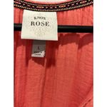 Knox Rose Pink Double Cotton Gauze Short Sleeve V-Neck Tassel Romper Size Large Photo 6