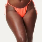 Good American  Tiny Ties String Bikini Bottom Hot Coral Orange 7 US 4XL Photo 0