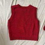 Burgundy Sweater Vest w/ Star Hole Cut Out Red Photo 3