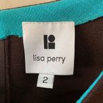 Lisa Perry Wool Brown and Teal Blue Mod Mini Shift Dress size 2 Photo 5