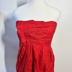Vera Wang Lavender Label Dress Women 6 Red Linen Bustier Cocktail Party Y2K Purple Photo 1