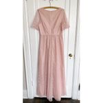 Adrianna Papell  • Metallic Clip Dot Gown blush pink flutter sleeve surplice Photo 11