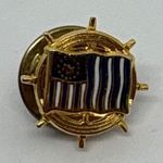 Nautical Ship Wheel Flag Enamel Lapel Pin Badge Brooch Jewelry Gold Photo 4