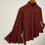Roommates Women mock neck big bell sleeves red black top size M NWT Photo 8