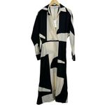 CLOSED Viscose and Silk Shirt Collar Faux Wrap Graphical‎ Midi Size S NWT $655 Black Photo 6