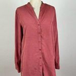 Eileen Fisher Light Red Tencel Blend Button Down Photo 0
